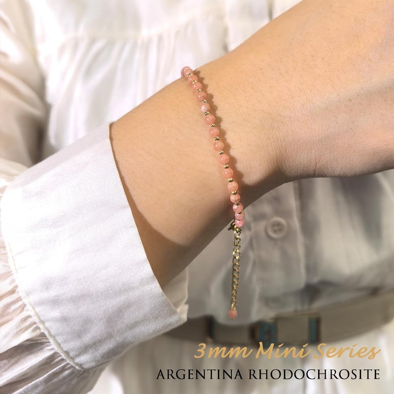 Morchic 3mm Tiny Beads Natural Gemstone Bracelet for Women, Adjustable 7.1" Energy Gem Charm Jewelry, Dainty Handmade Birthday Gift - Image 4